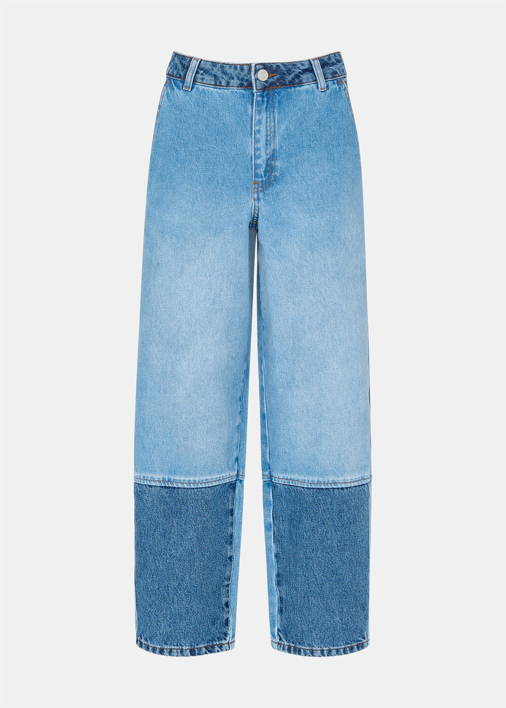 Patchwork Barrel Leg Jean