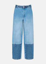 Patchwork Barrel Leg Jean
