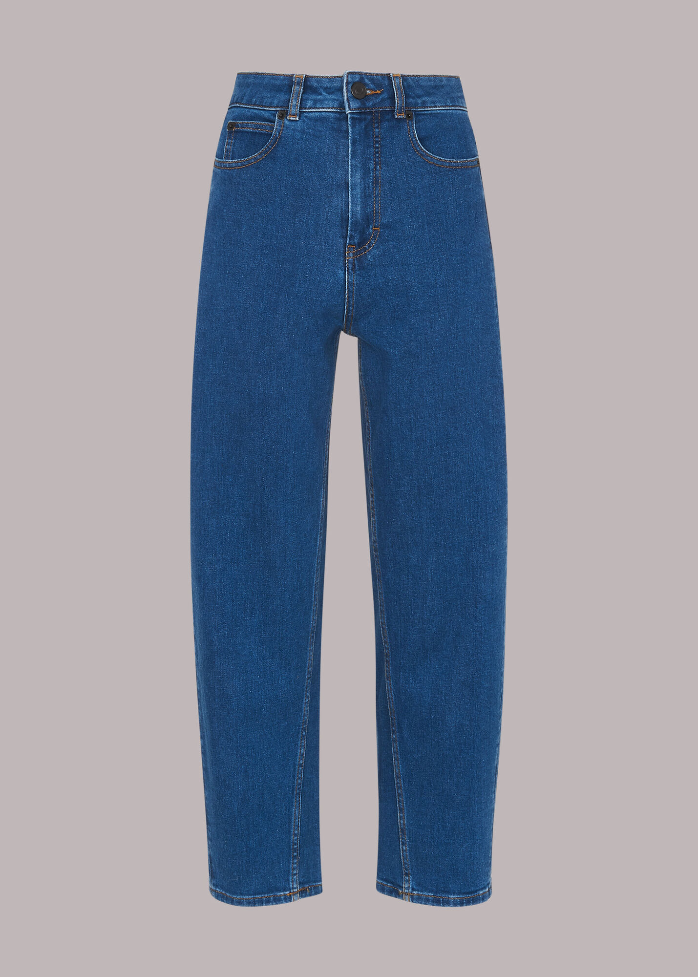 Denim Stretch Barrel Leg Jean WHISTLES Whistles