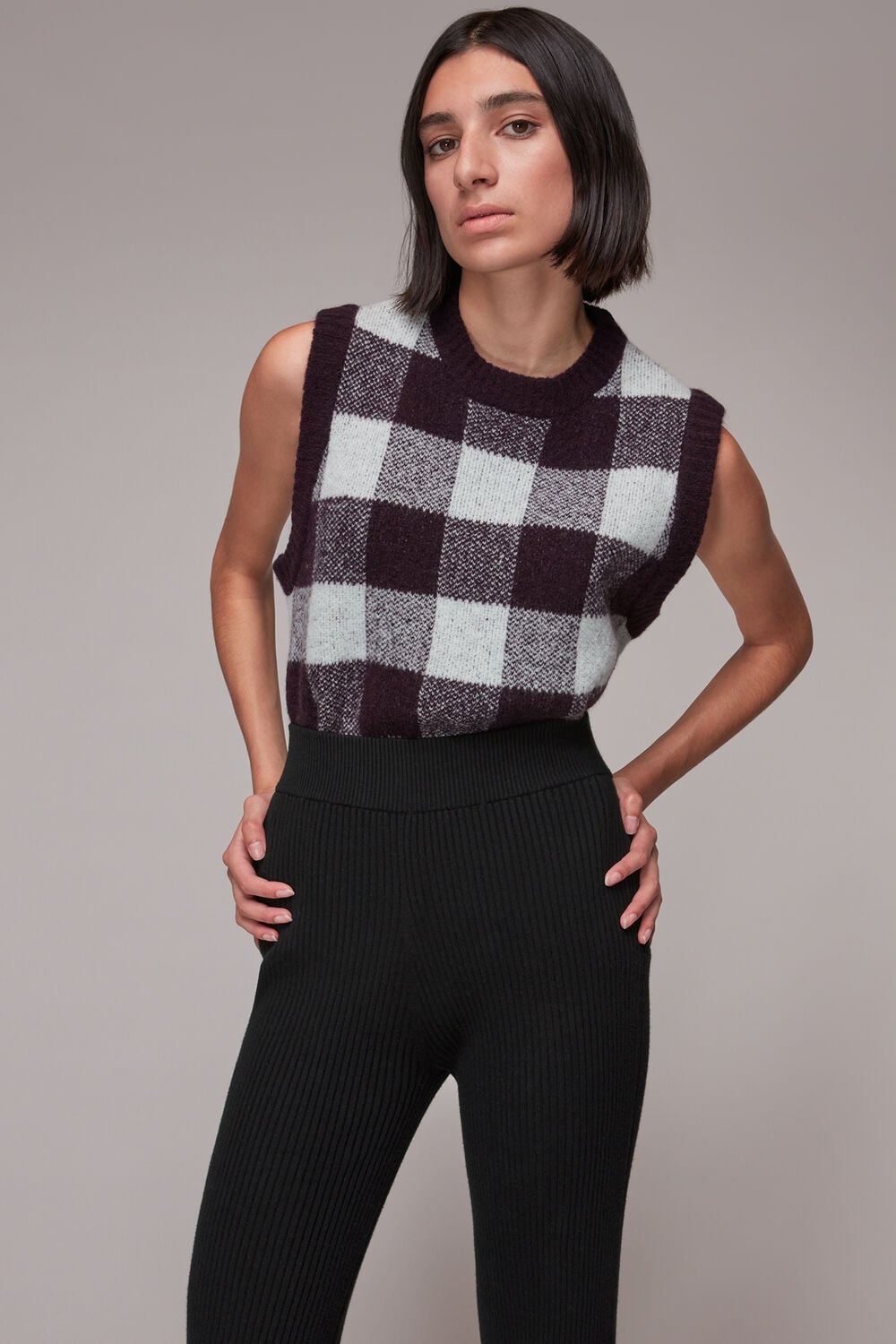 Knitted Ribbed Flare Trouser