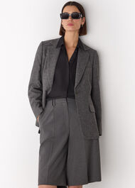 Herringbone Wool Blend Blazer