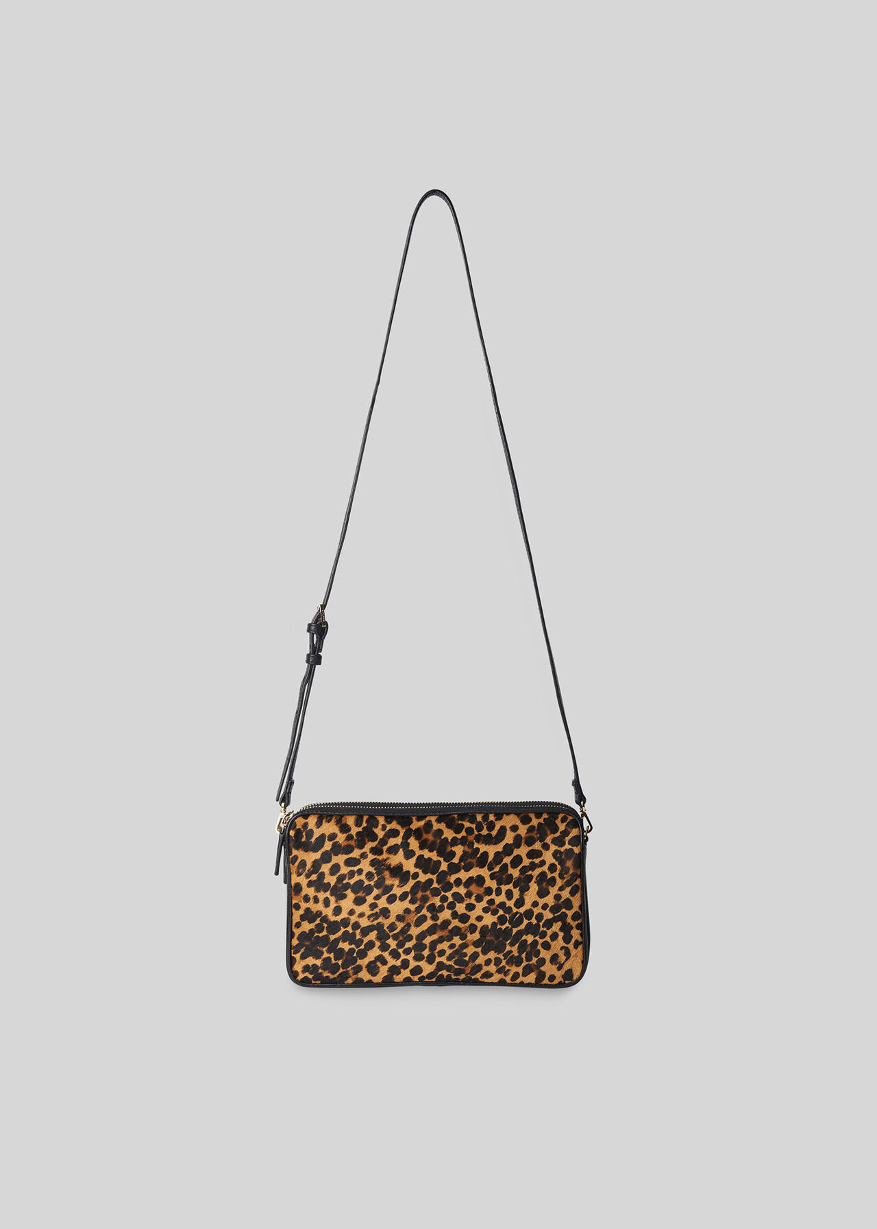 Leopard Print Cornelia Triple Zip Bag | WHISTLES | 