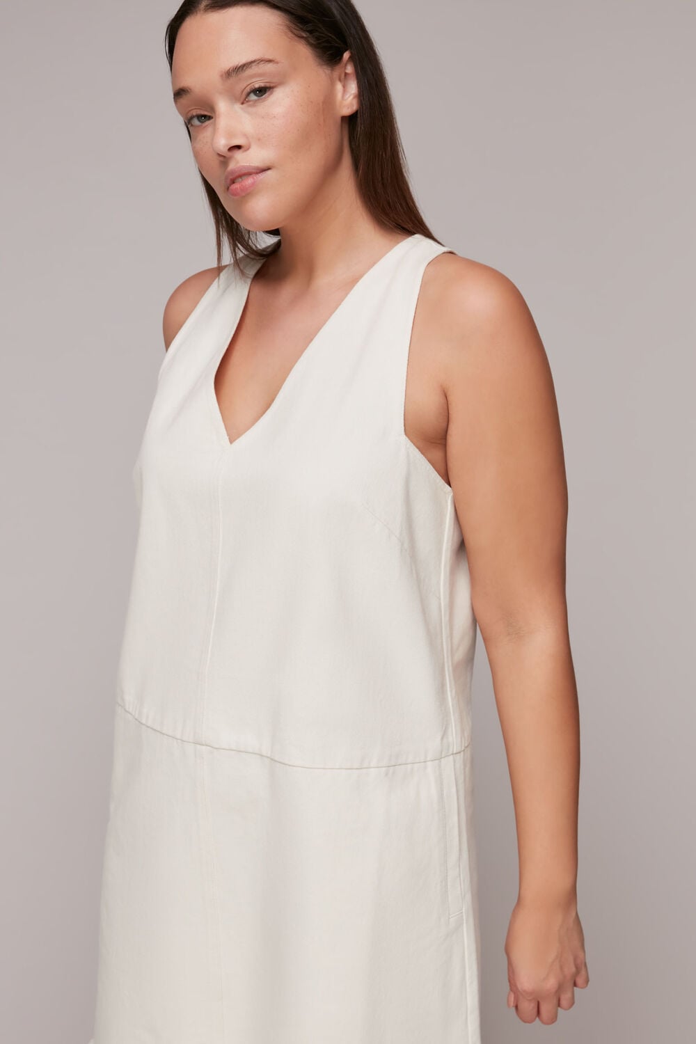 V Neck Denim Dress