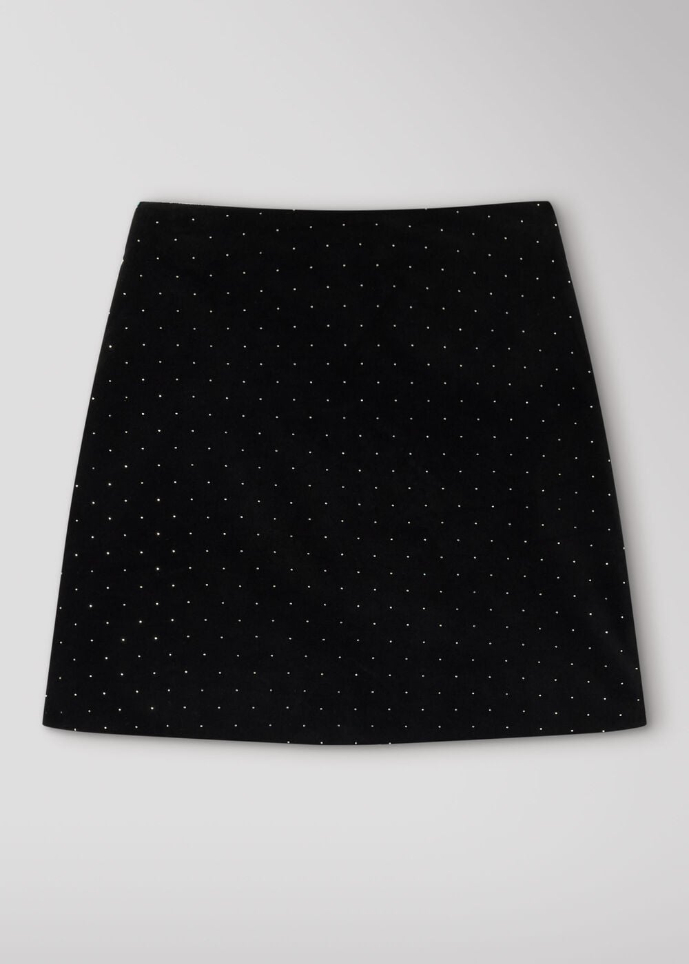Black Hot Fix Velvet Mini Skirt