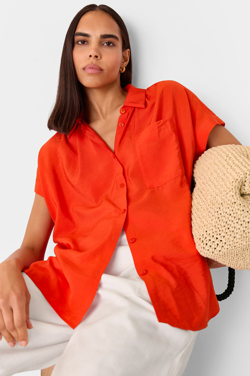 Red Button Up Nicola Shirt
