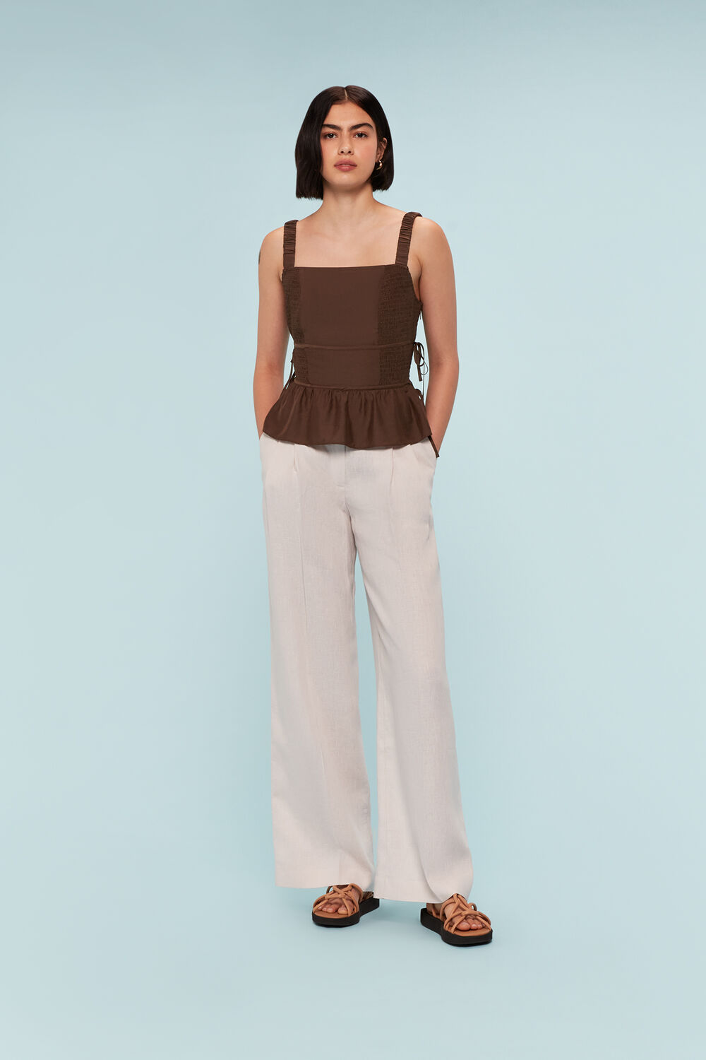 Tie Side Shirred Top
