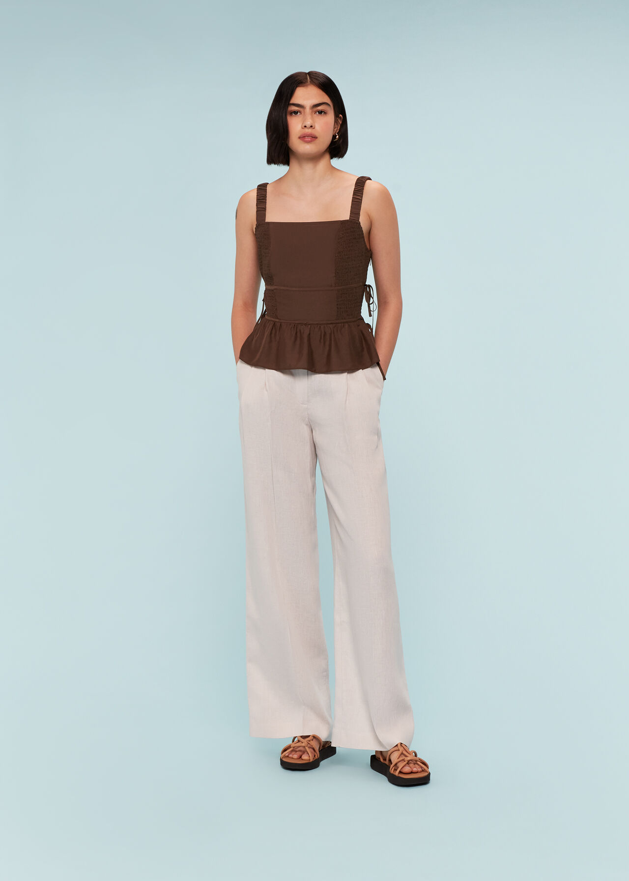 Tie Side Shirred Top