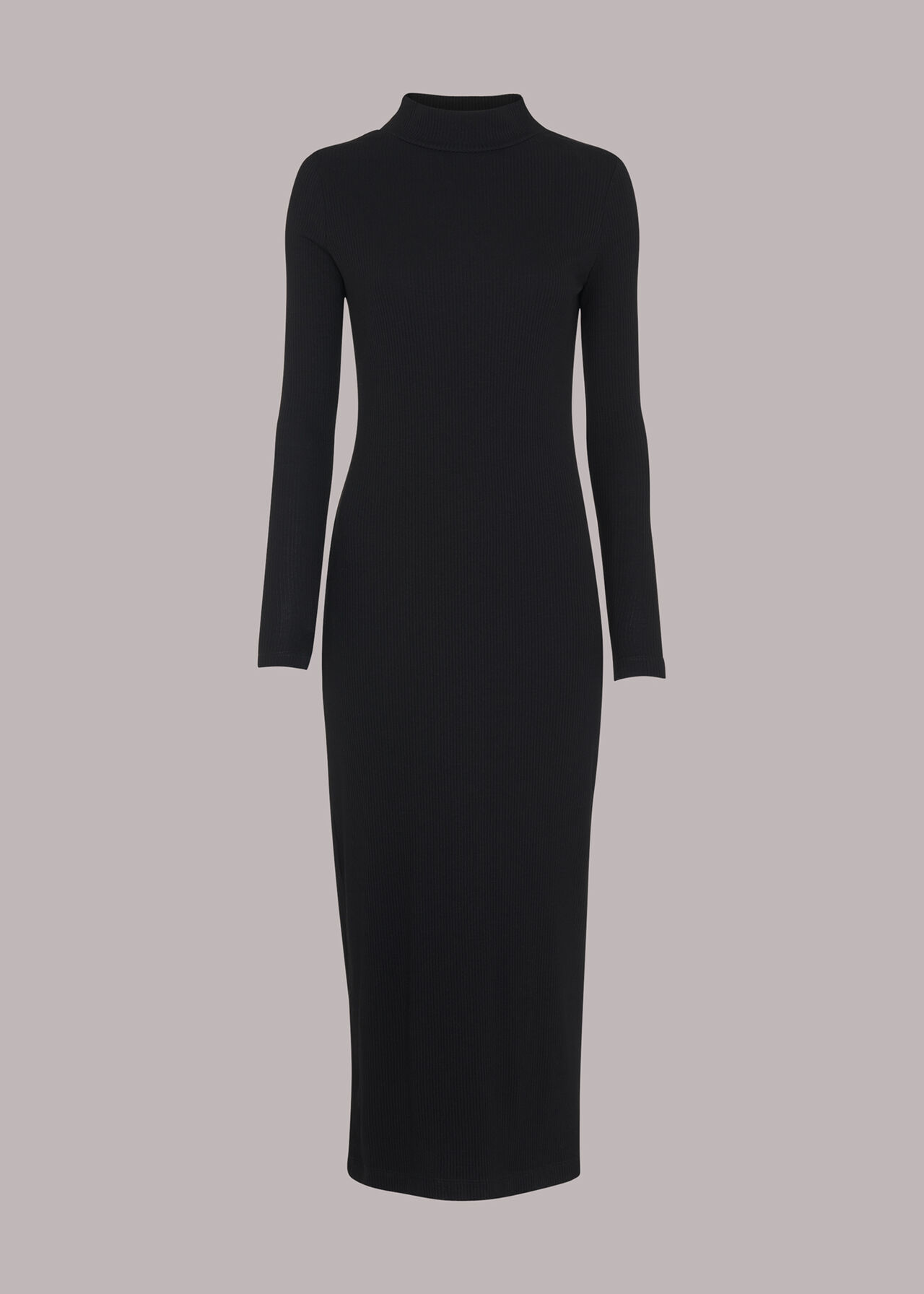 Black Rib Polo Jersey Dress | WHISTLES