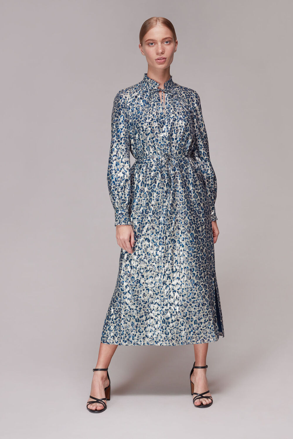 Multicolour Animal Metallic Silk Mix Dress