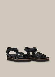 Koby Contrast Stitch Sandal Black