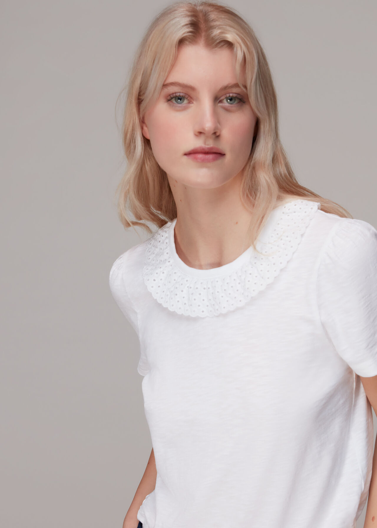 Matilda Broderie Collar Tee