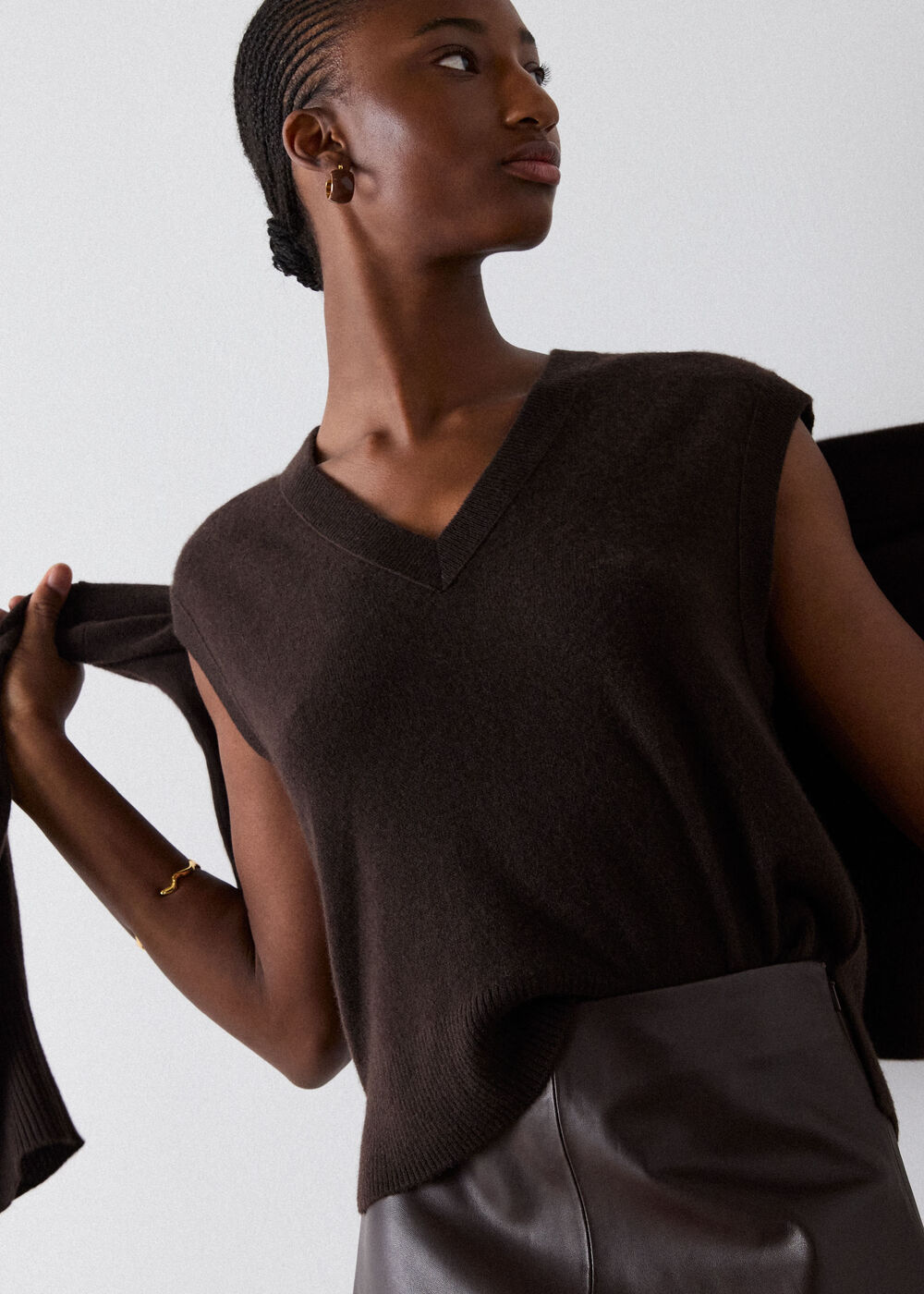 Cashmere V Neck Tank