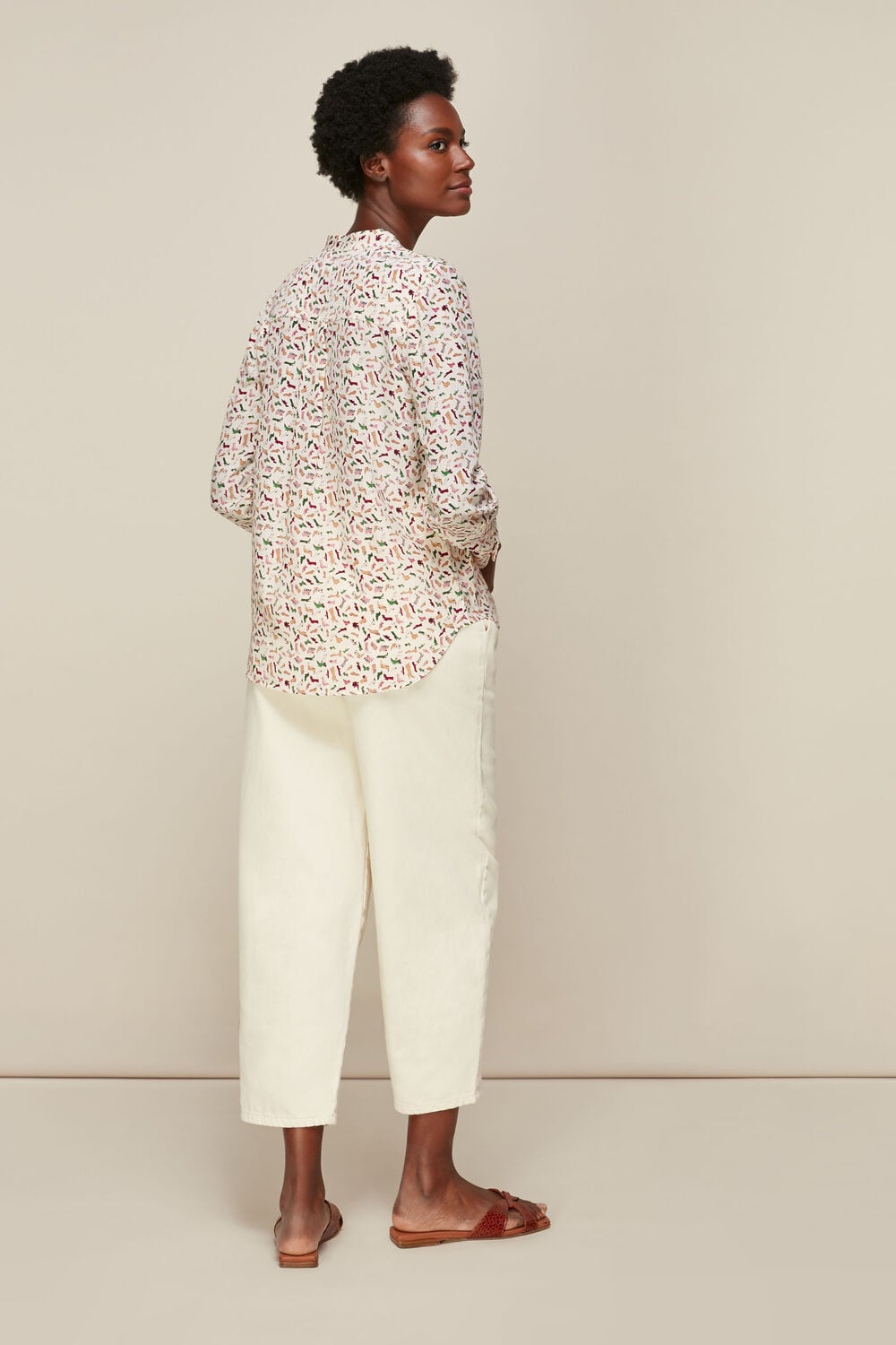 Shoe Print Silk Shirt