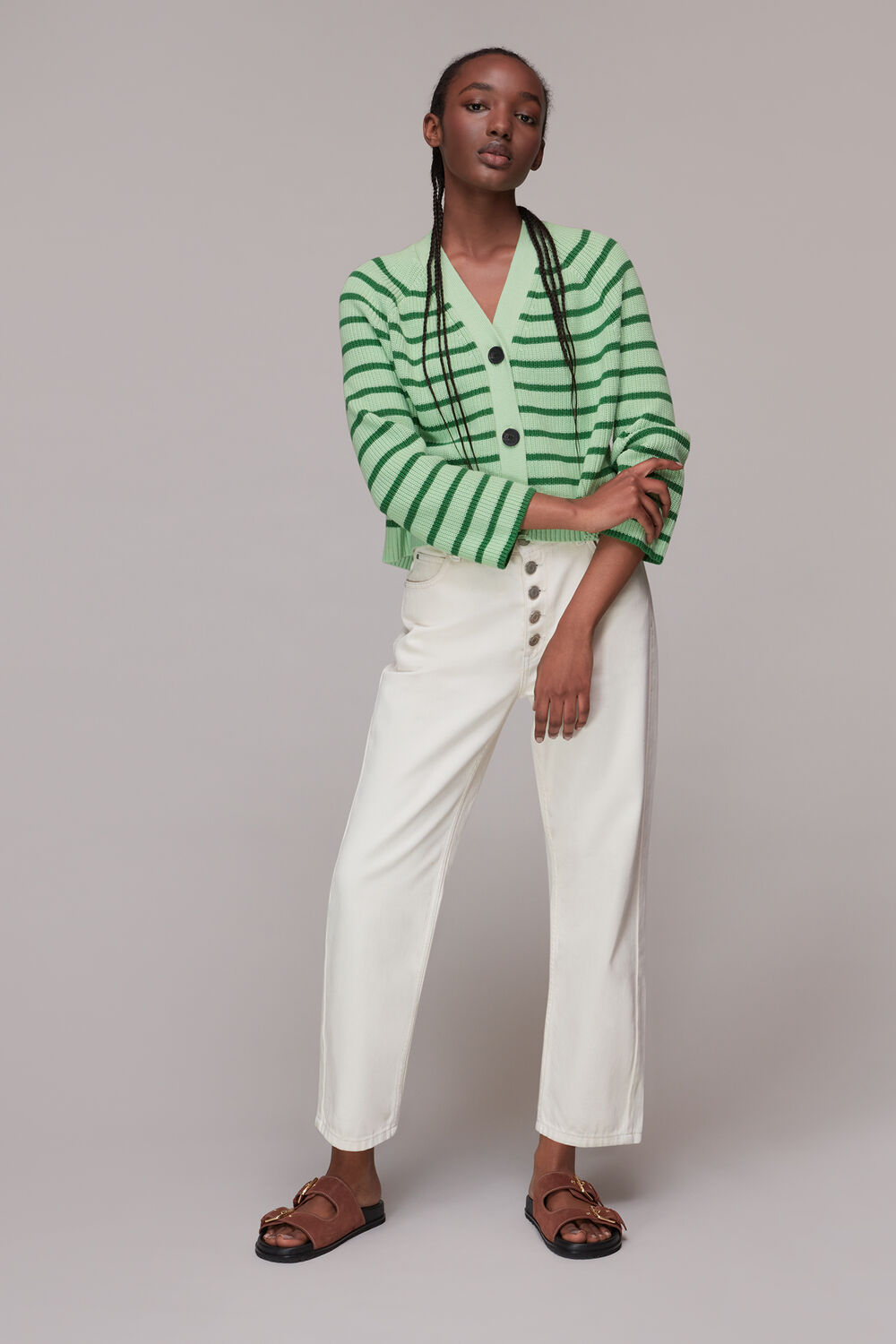 Stripe Cotton Cardigan