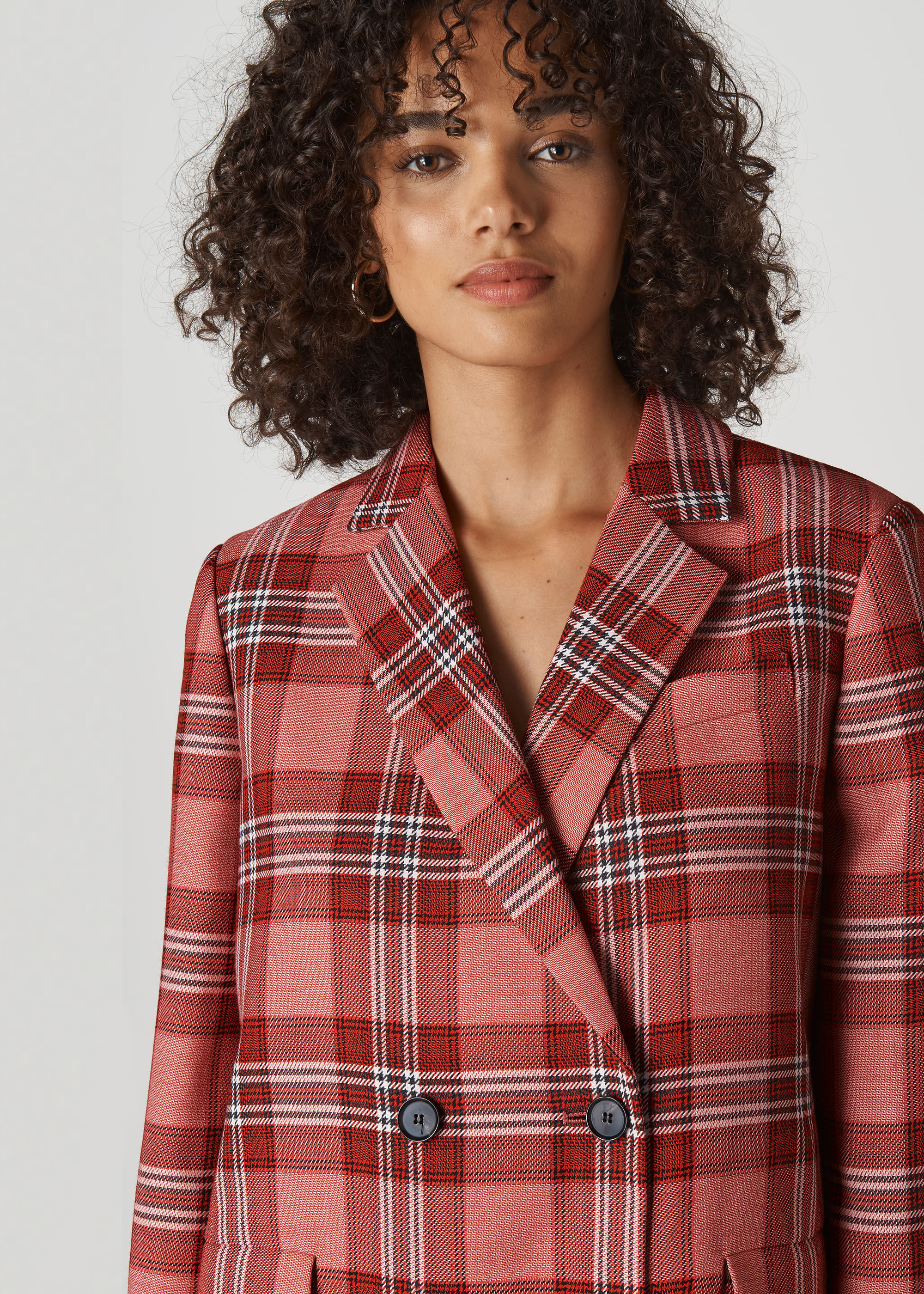 Whistles check double breasted blazer online