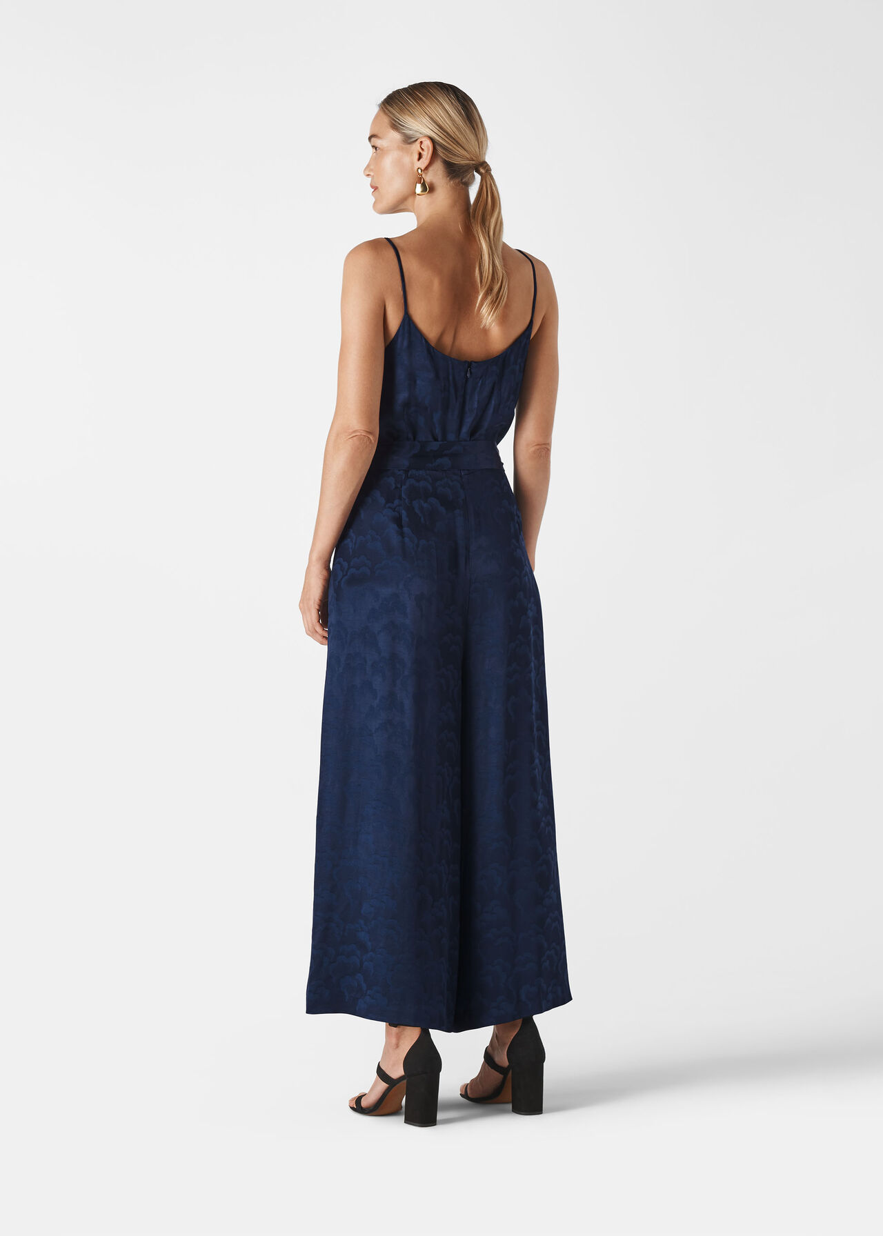 Cloud Jacquard Jumpsuit Navy