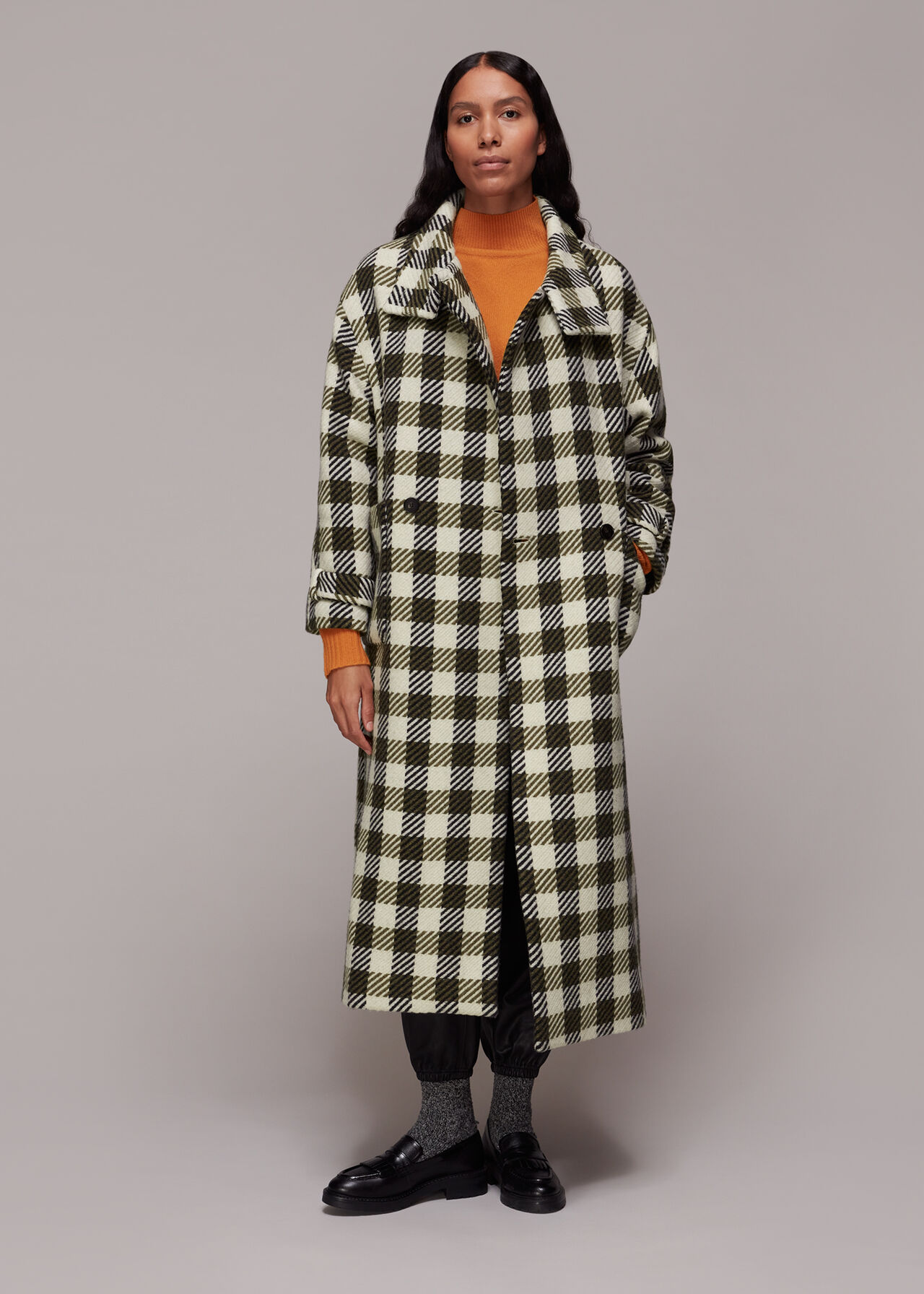 Gabriella Wool Check Coat