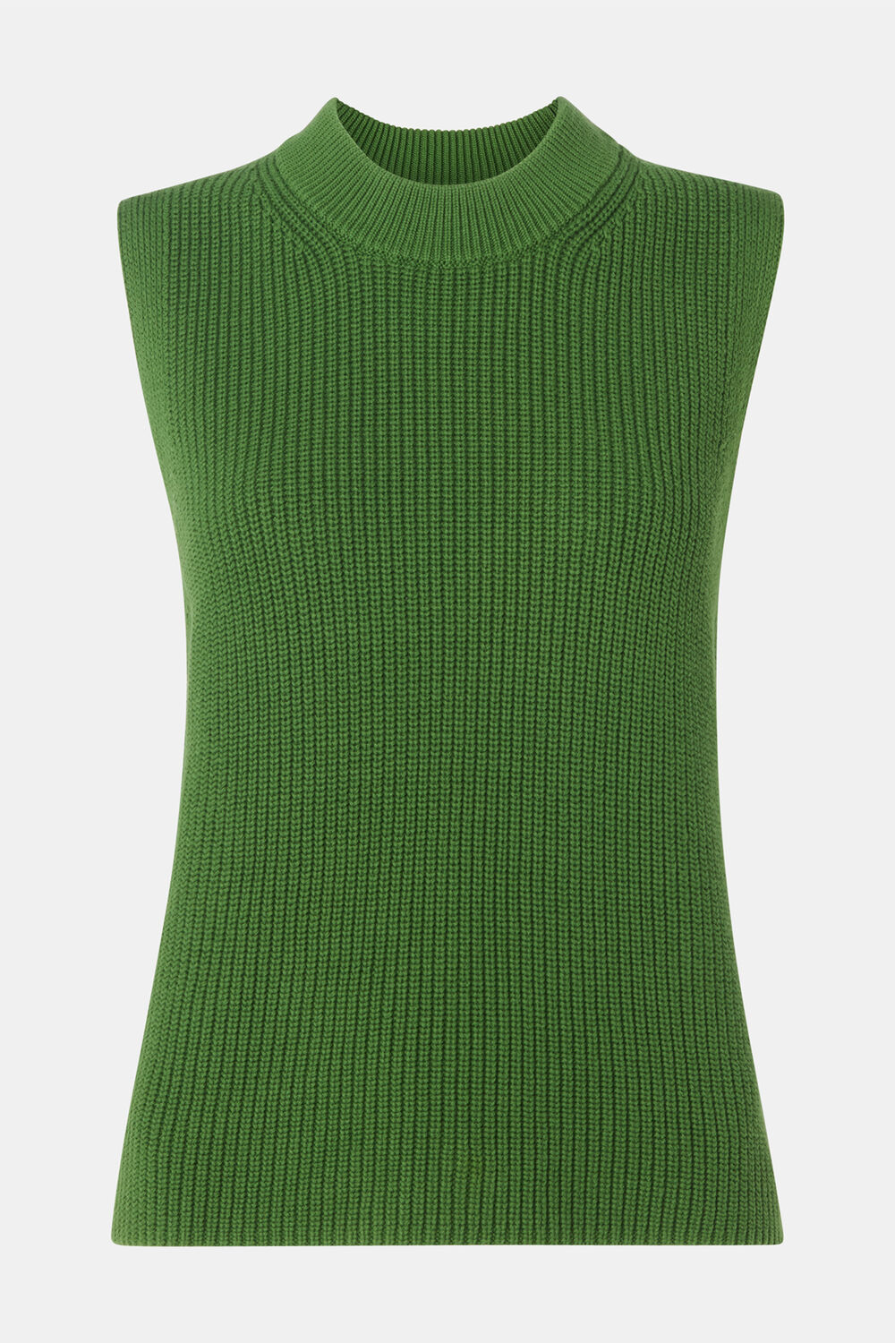 Green Cotton Back Detail Ribbed Tank
