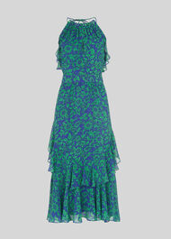 Devina Henna Print Dress Blue/Multi