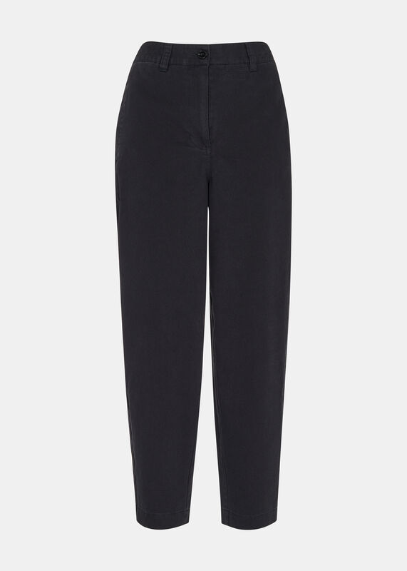 Washed Black Marie Elasticated Waist Chino