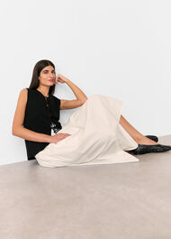 Cotton Waisted Midi Skirt