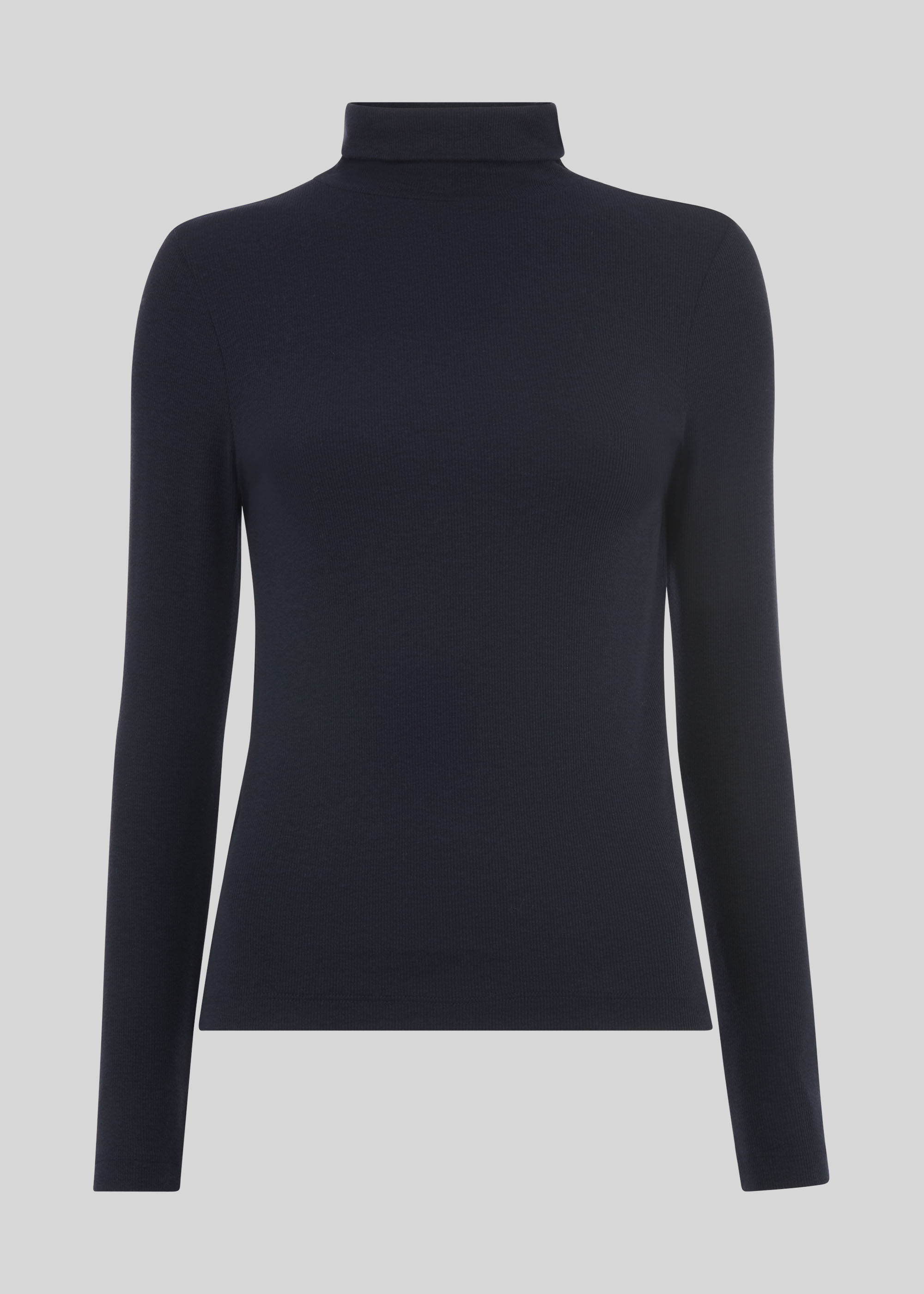 Navy Essential Polo Neck Top WHISTLES Whistles UK