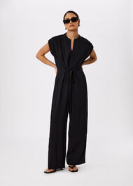 Petite Sleeveless Drawstring Jumpsuit