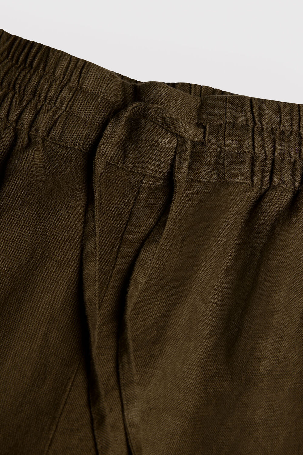 Petite Elasticated Linen Crop Trouser