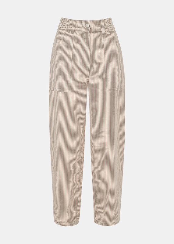 Brown Tessa Stripe Casual Pants 