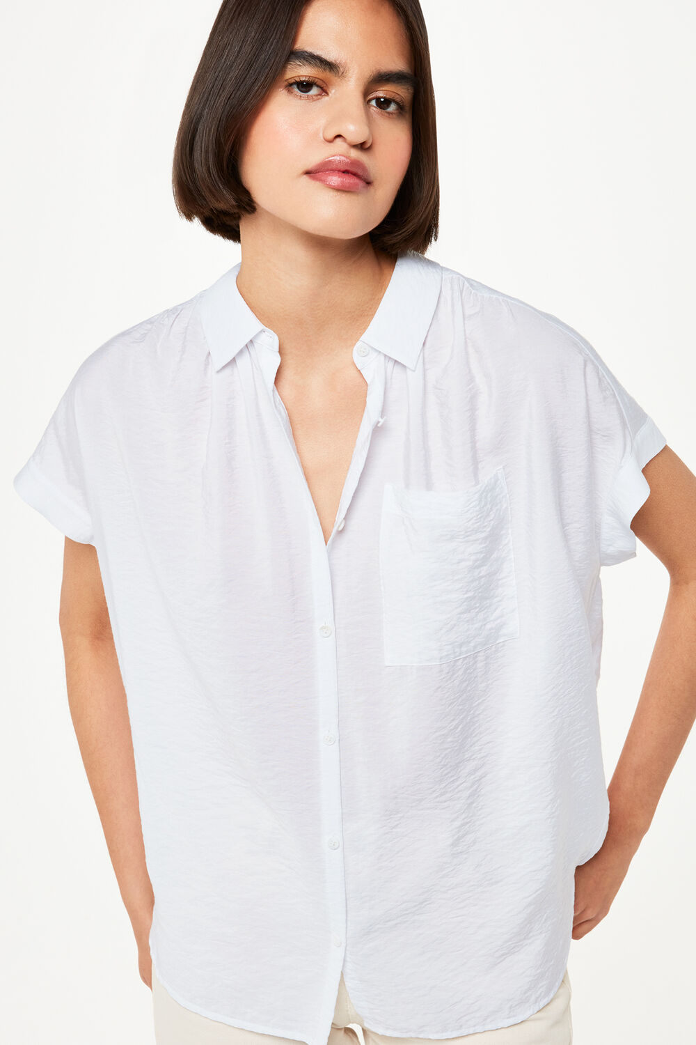 White Nicola Button Shirt