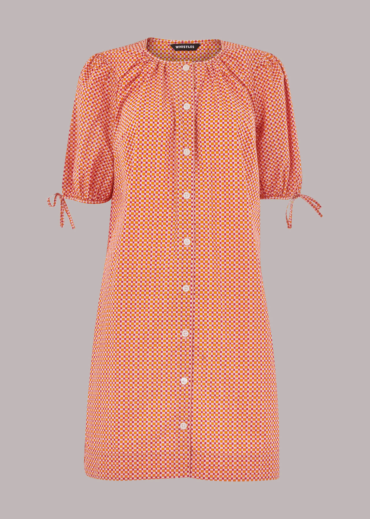Ditsy Square Button Up Dress