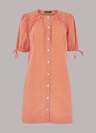 Ditsy Square Button Up Dress