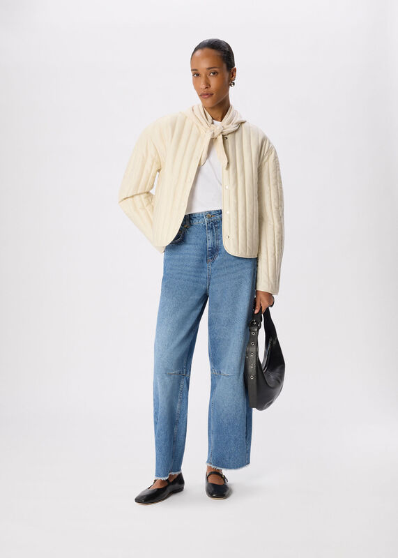 Ivory Quilted Liner Jacket