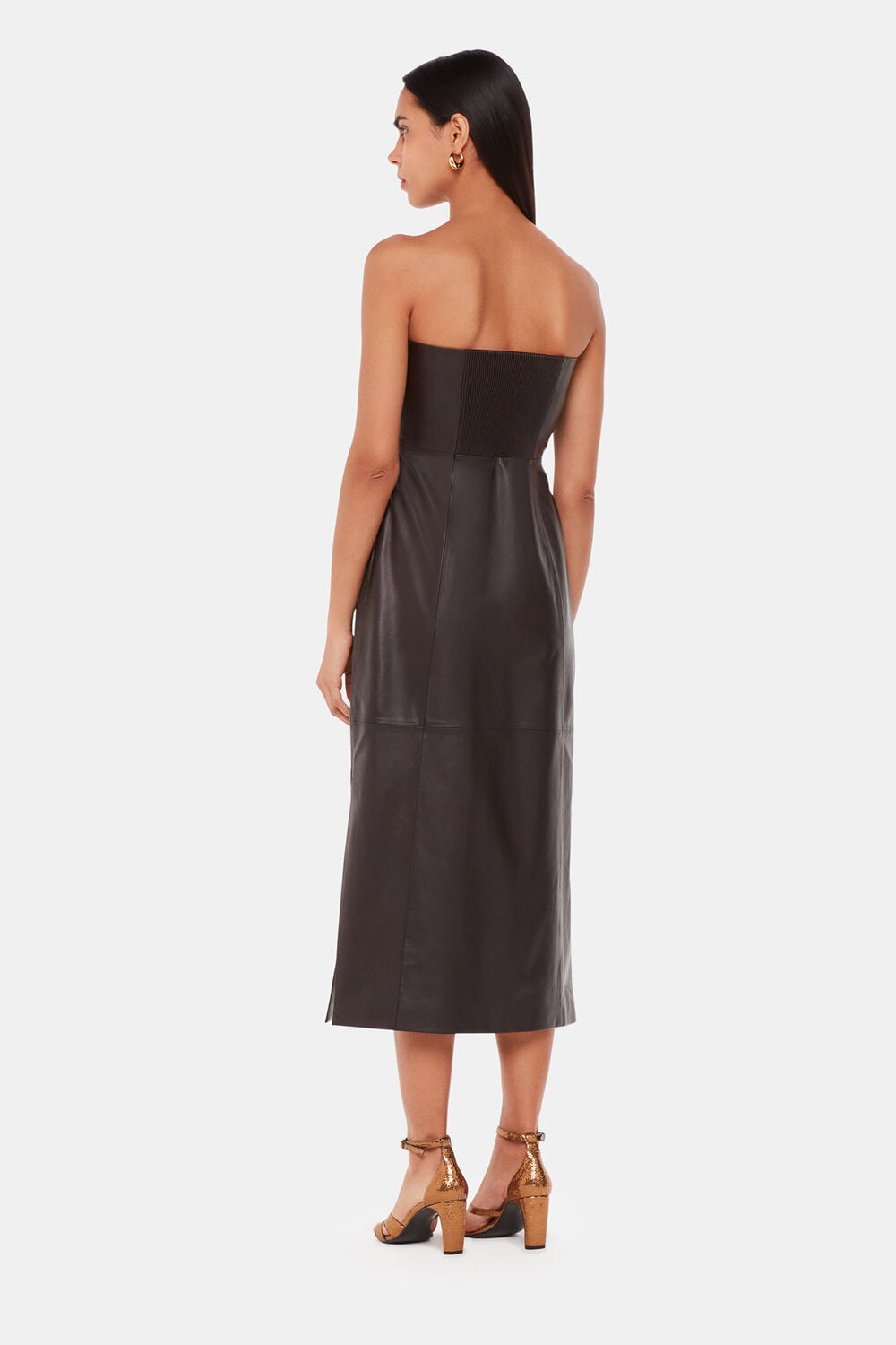 Chocolate Leather Bandeau Dress