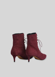 Celeste Kitten Heel Boot Burgundy