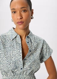 Flecked Animal Collared Dress