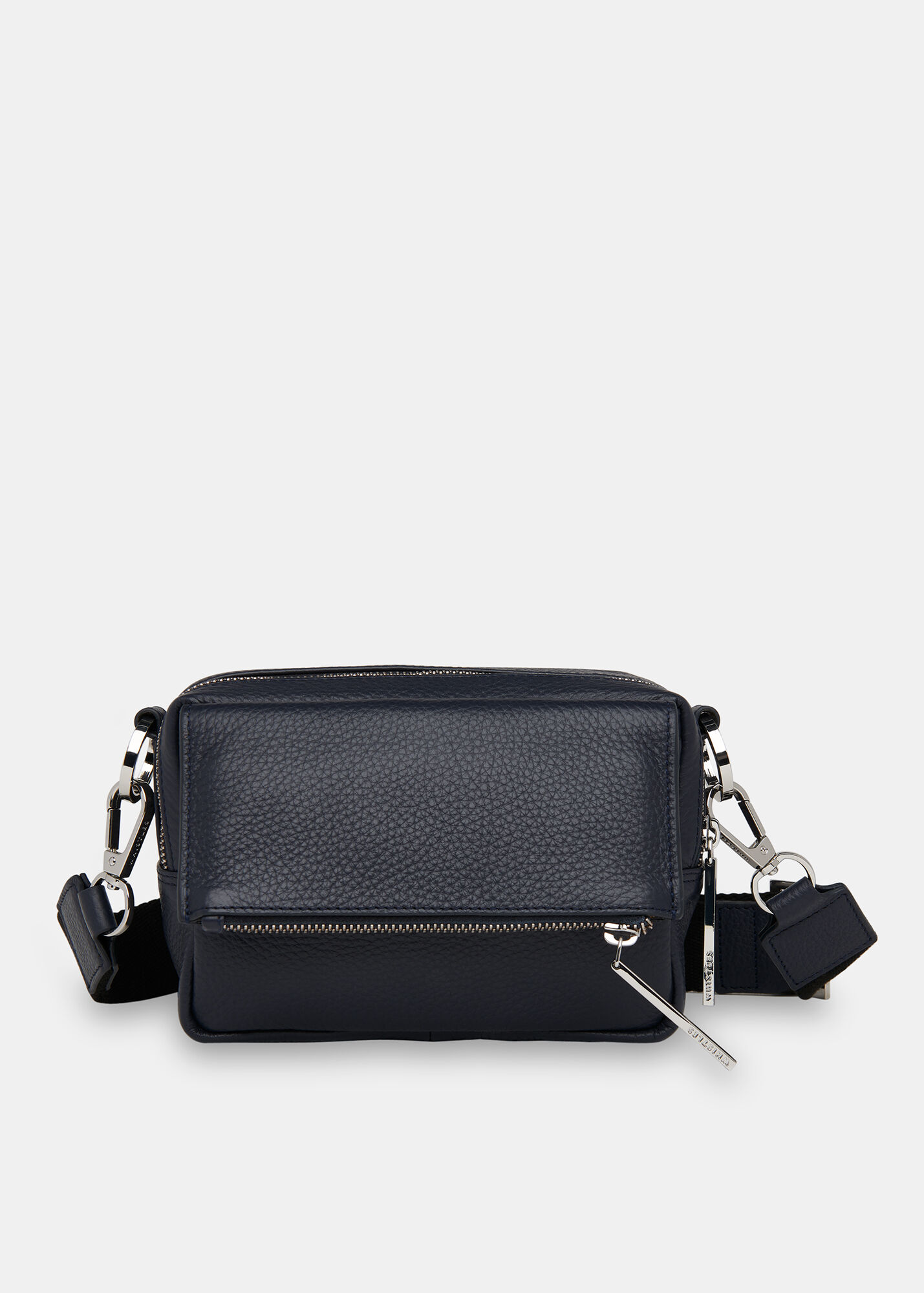 Bibi Navy Leather Crossbody Bag With Strap Whistles
