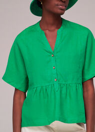Hannah Linen Peplum Blouse