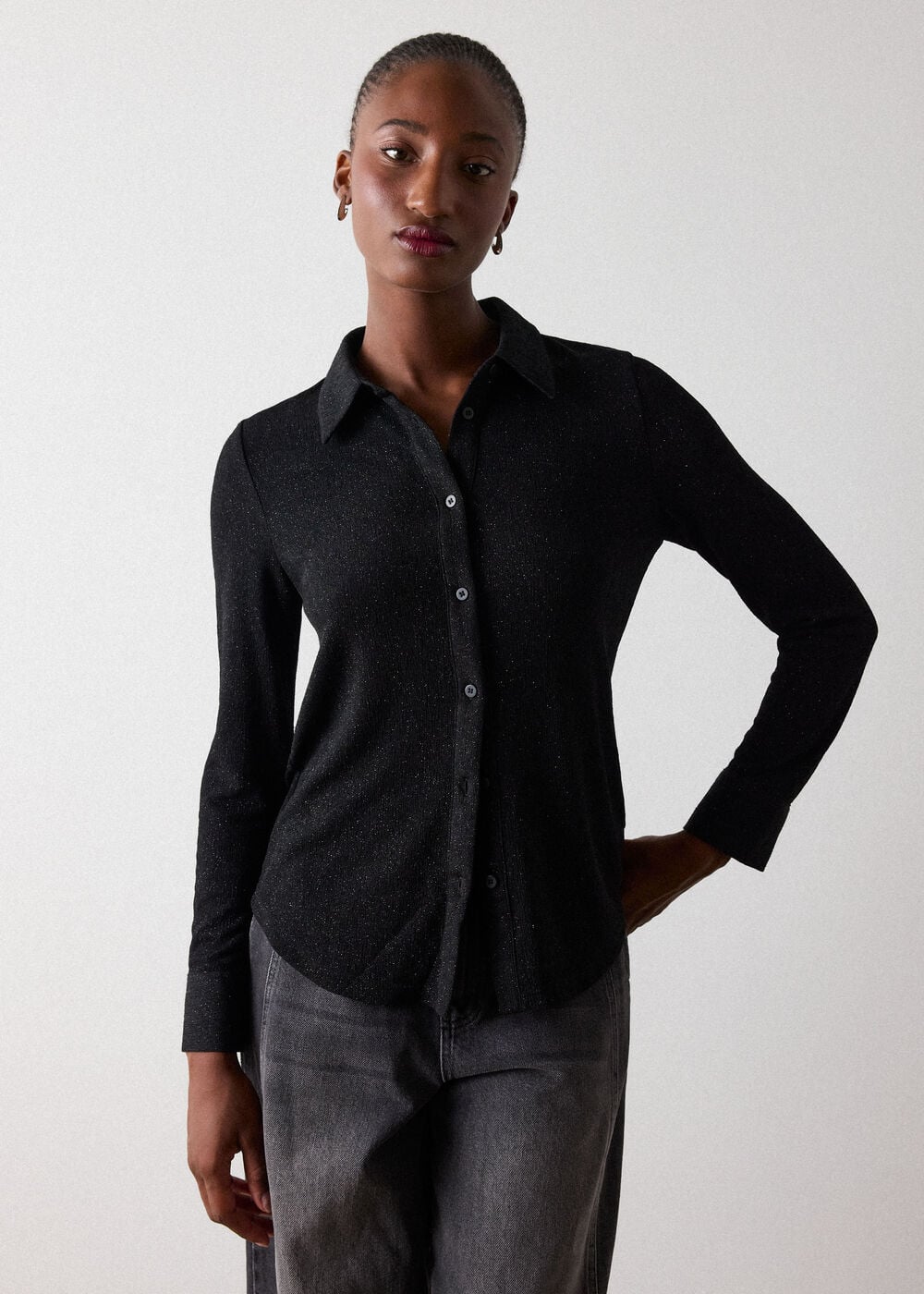 Black Eva Sparkle Shirt