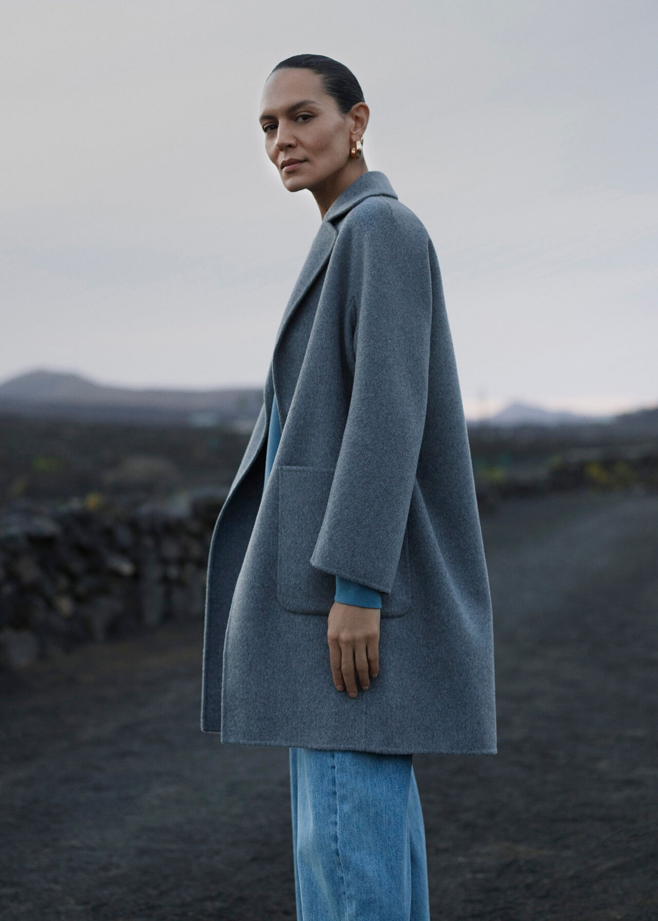 Whistles Cassie Double Face Pocket Coat Grey
