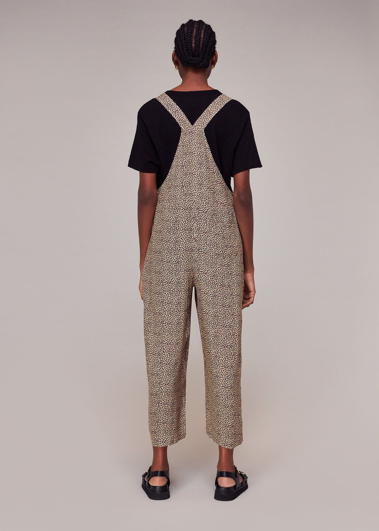 Rita Dashed Leopard Dungarees