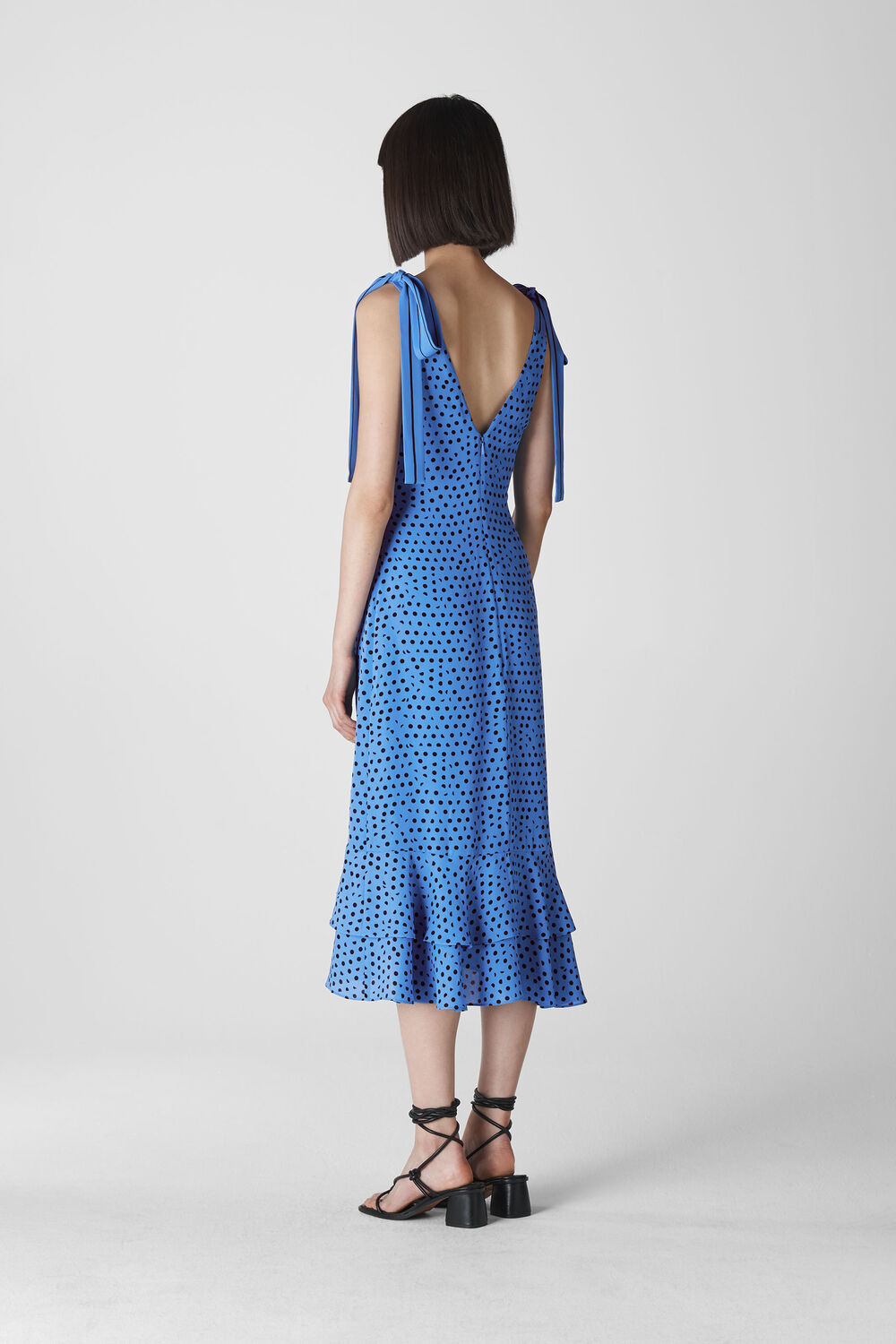 Lunar Spot Tie Shoulder Dress Blue/Multi
