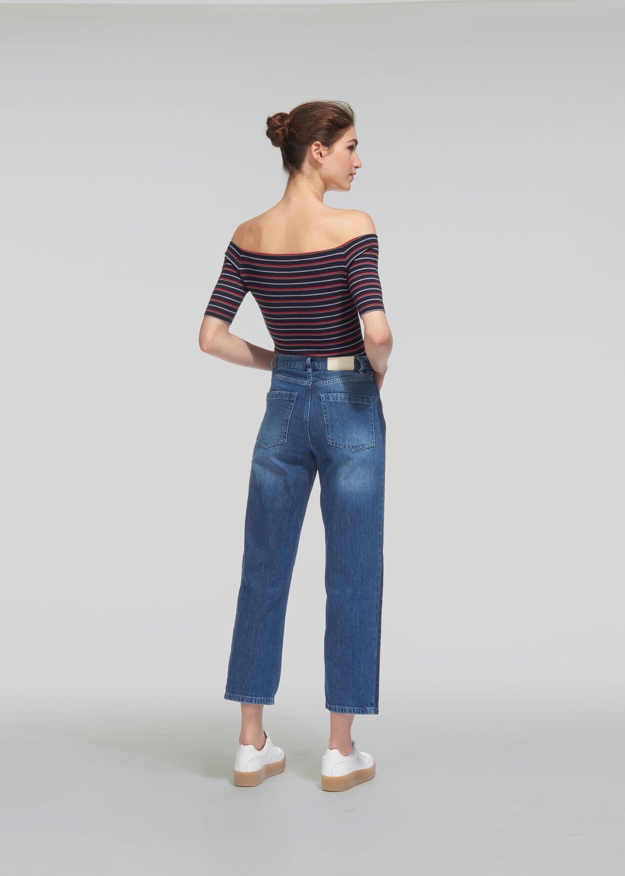 Multi Stripe Bardot Top Multicolour