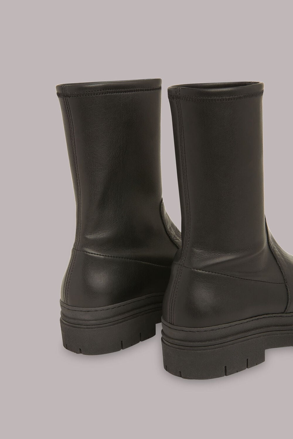 Black Knole Sock Chunky Chelsea Boot