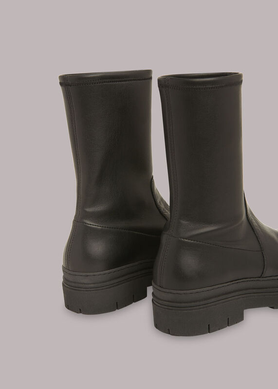 Black Knole Sock Chunky Chelsea Boot