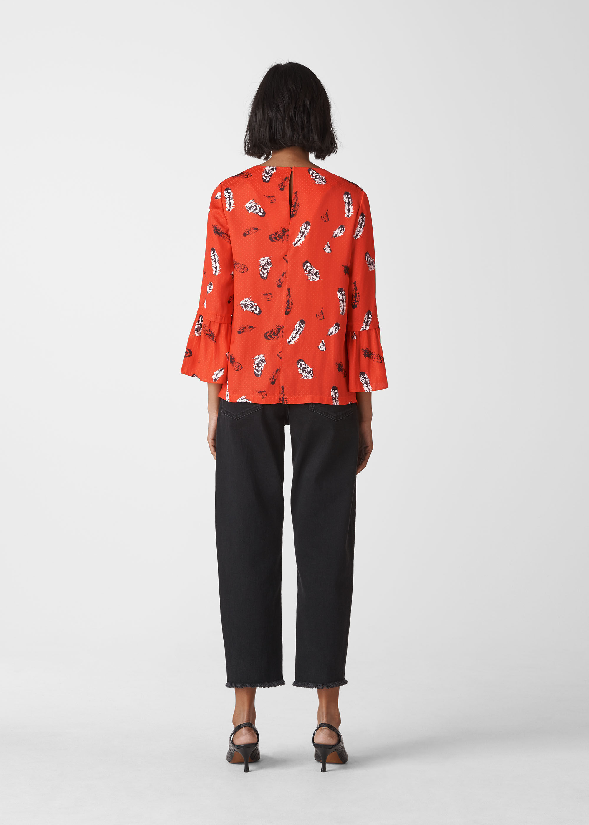 whistles feather print dress
