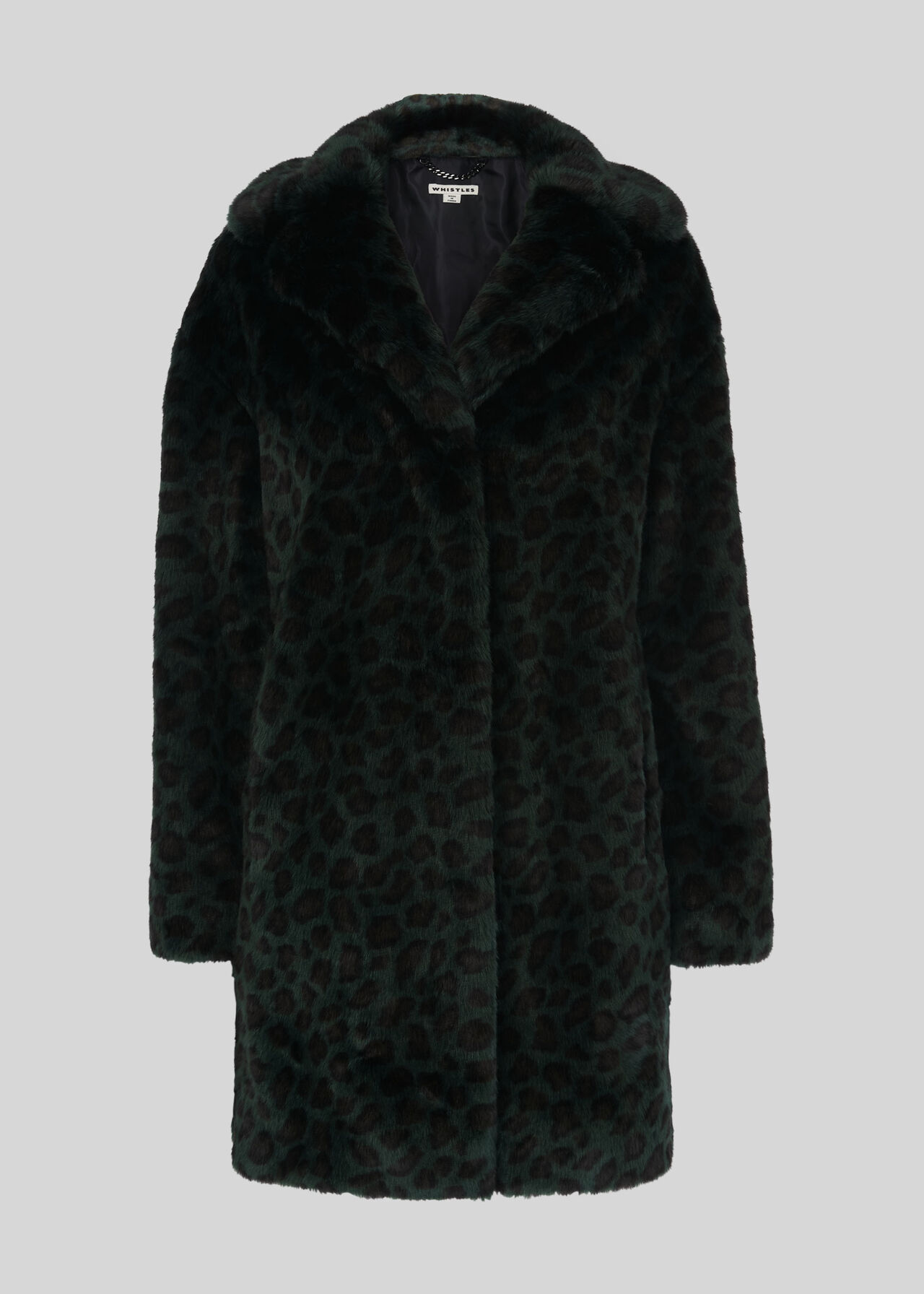 Frankie Faux Fur Animal Coat Green/Multi