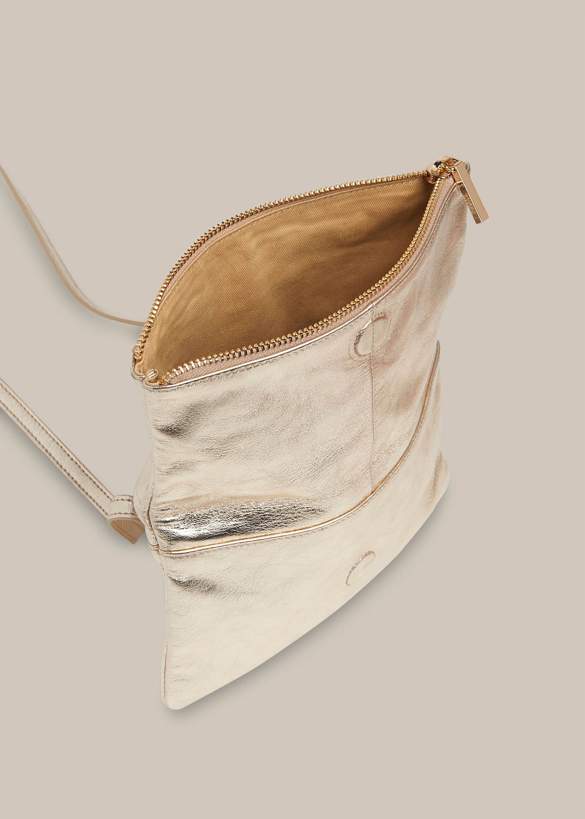 Whistles gold clutch bag on sale