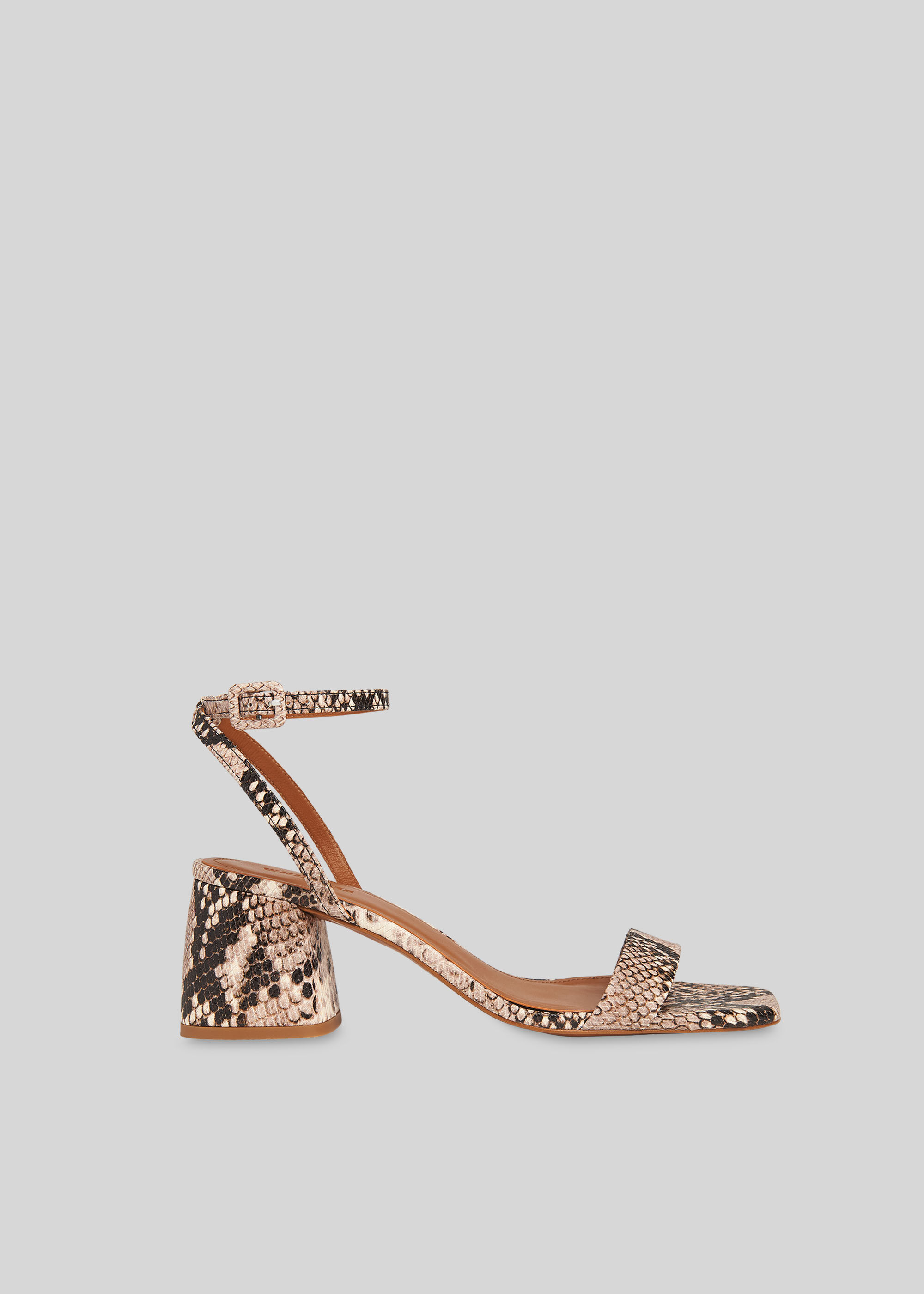 block heel snakeskin