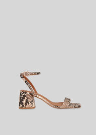 Hale Block Heel Sandal Snake Print